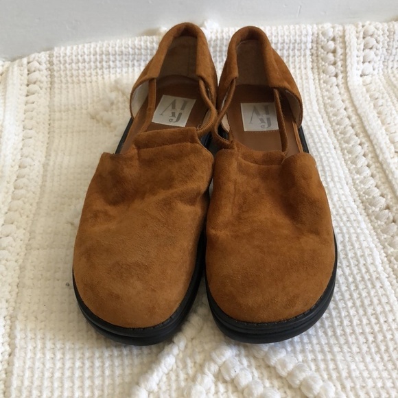 AJ Valenci Closed Toe Leather 90s Y2K Slip On Wedge Shoe Size 9W - Picture 3 of 10